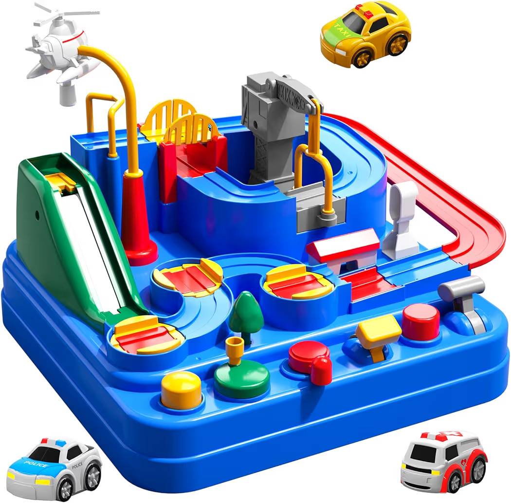 TEMI Boys Toys Car Track, Kids Race Track City Adventurous Toy for 3 4 5 6 7 Years Old Girls - Ca... | Amazon (US)