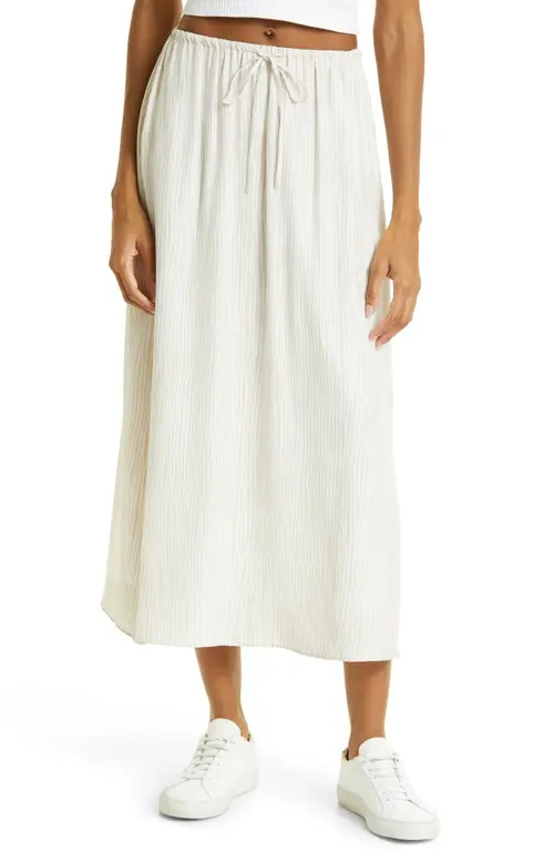 ATM Anthony Thomas Melillo Moiré Print Silk Maxi Skirt in Beach Pebble Combo at Nordstrom, Size Larg | Nordstrom