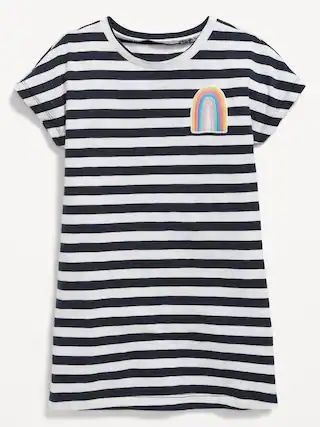 Short-Sleeve Striped Slub-Knit T-Shirt Dress for Toddler Girls | Old Navy (US)