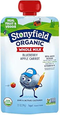 Whole Milk Yogurt Pouch Blueberry Apple Carrot , 3.5oz | Amazon (US)