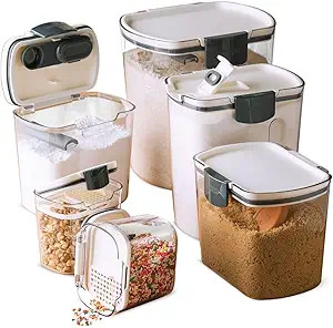 Progressive ProKeeper Baker's Airtight Kitchen Storage Canister Container Set for Flour, Sugar & ... | Amazon (US)