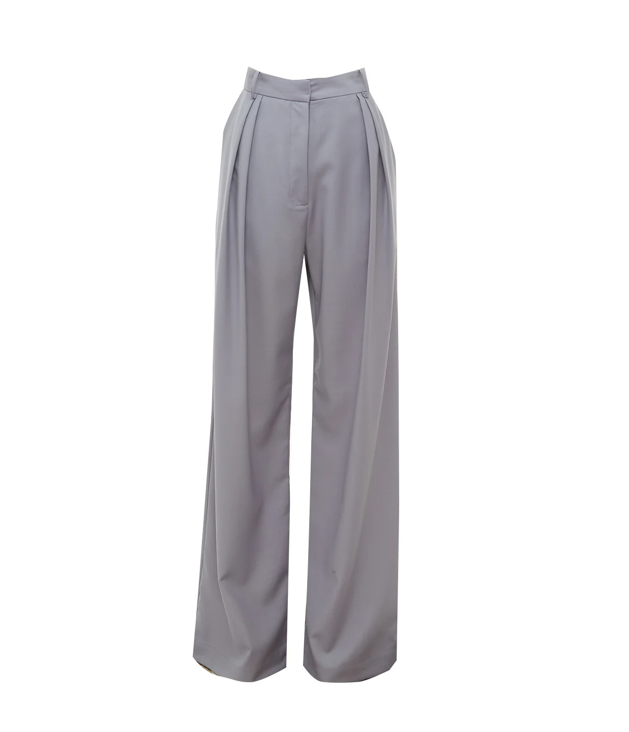 Relaxed Boy Wool Pant in Pale Blue Grey | Mode Sportif