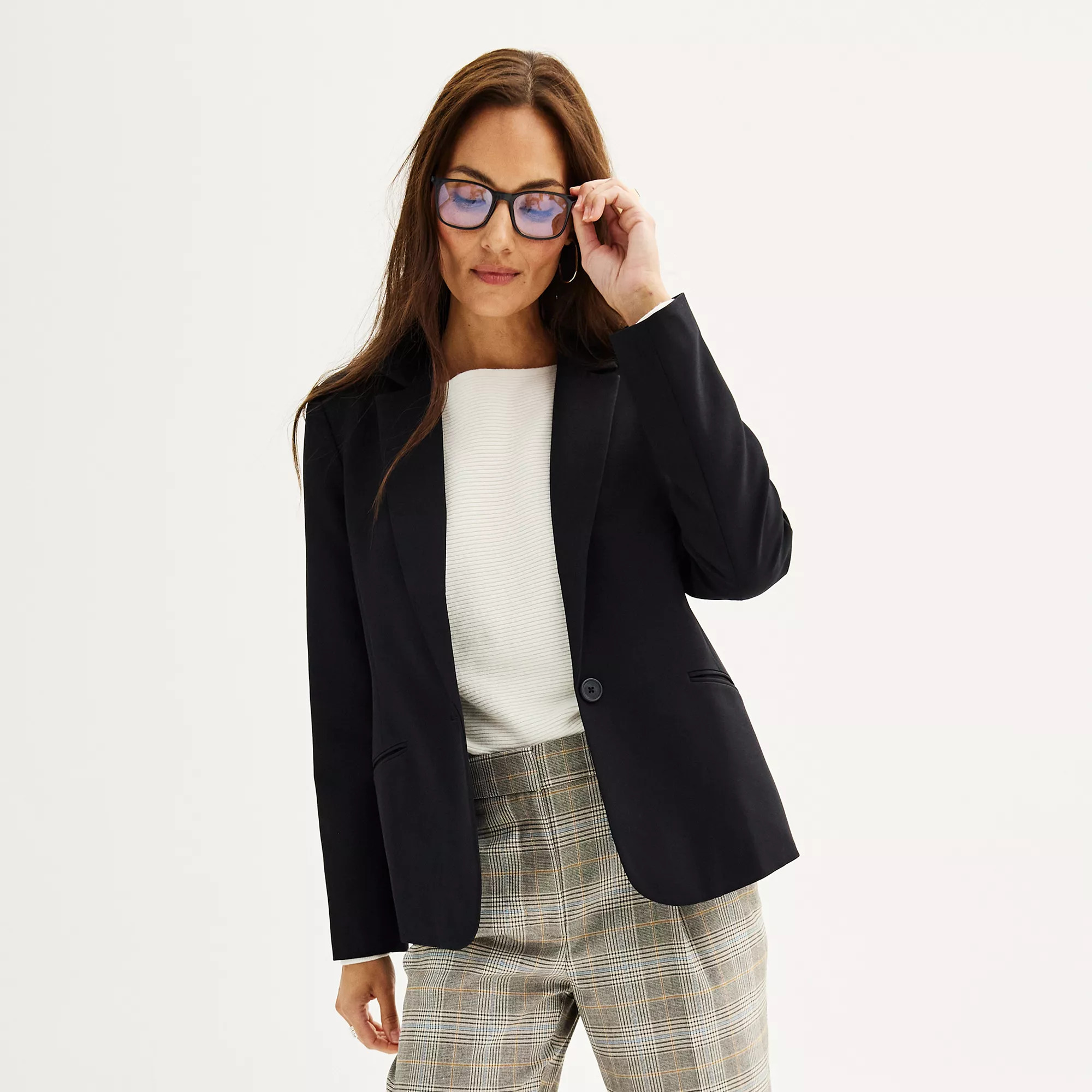 Women's Nine West Classic Single Button Blazer | Kohl's