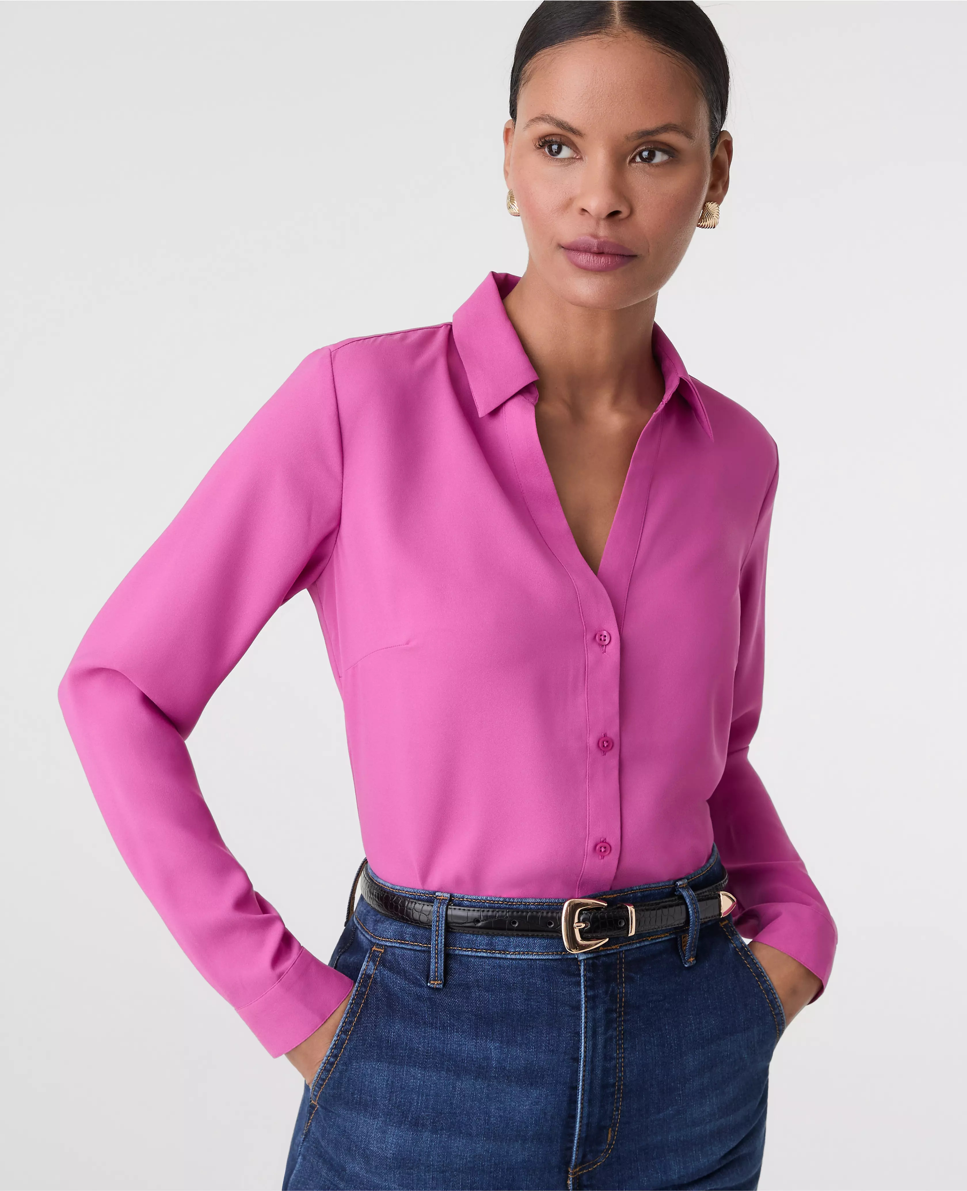 Satin Essential Shirt | Ann Taylor