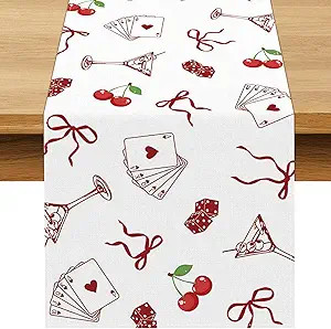 Lucky in Love Table Runner Las Vegas Casino Bachelorette Party Decoration Bridal Shower Home Dini... | Amazon (US)