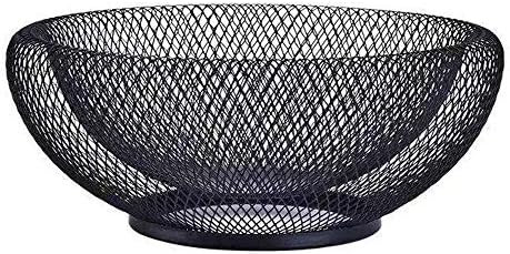 GWEOBZ Metal Mesh Countertop Fruit Basket Small Candy Bowl Black Round Decorative Bowl for Kitche... | Amazon (US)