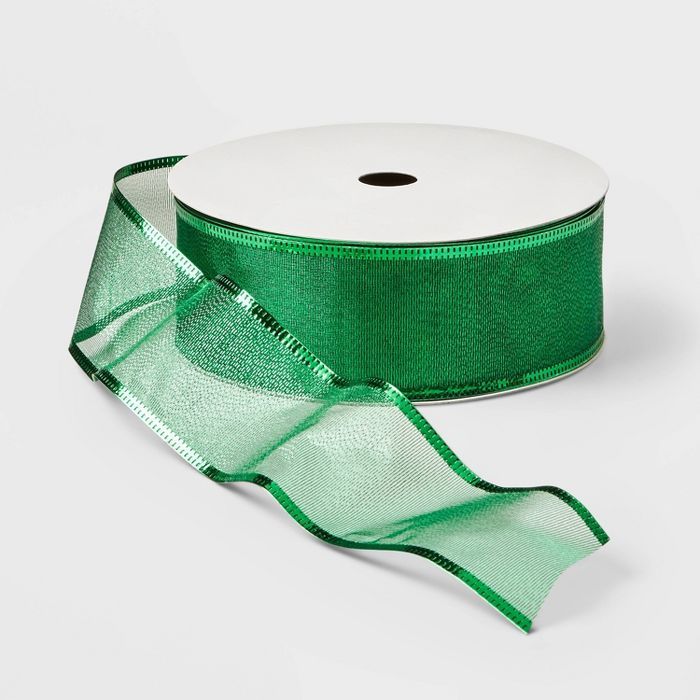 2" Sheer Ribbon Green 100ft - Wondershop™ | Target