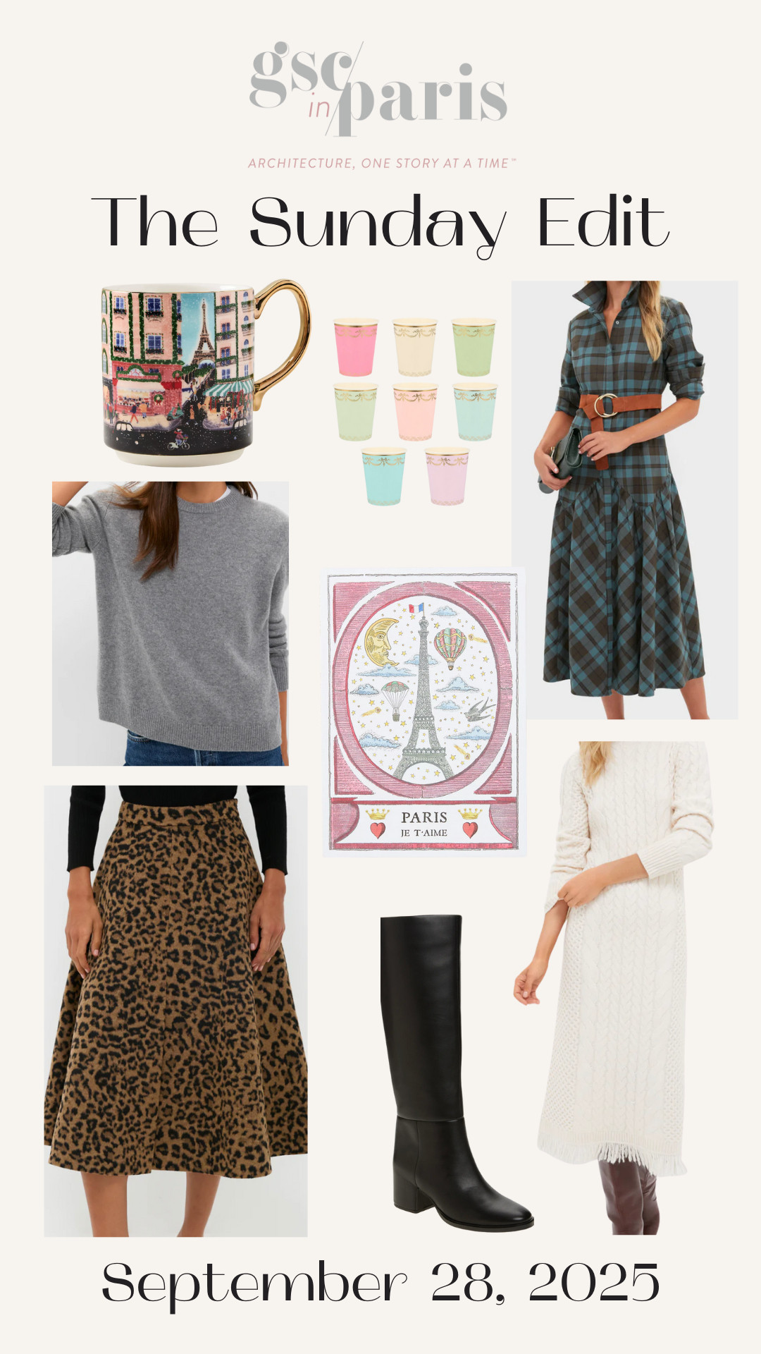 This weeks' Sunday edit includes some cute and cozy Fall pieces, along with some very cute Parisian themed gift ideas, like the mug, the La Duree cups and the Paris journal. 

 #LTKHome #LTKStyleTip #LTKWorkwear