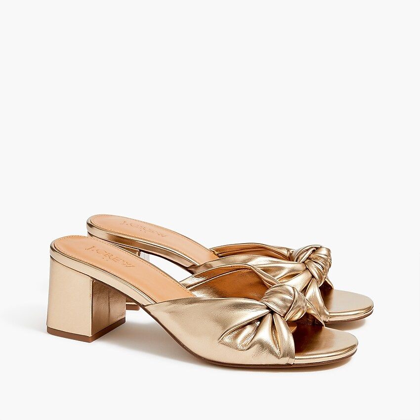 Knot block-heel sandals | J.Crew Factory