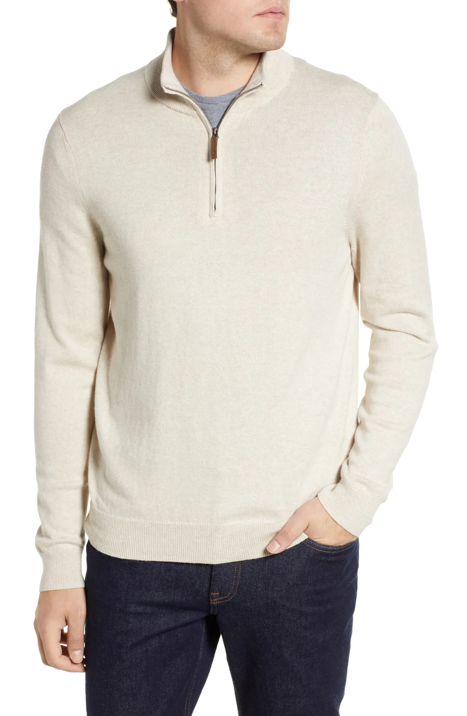 Nordstrom Half Zip Cotton & Cashmere Pullover Sweater | Nordstrom | Nordstrom