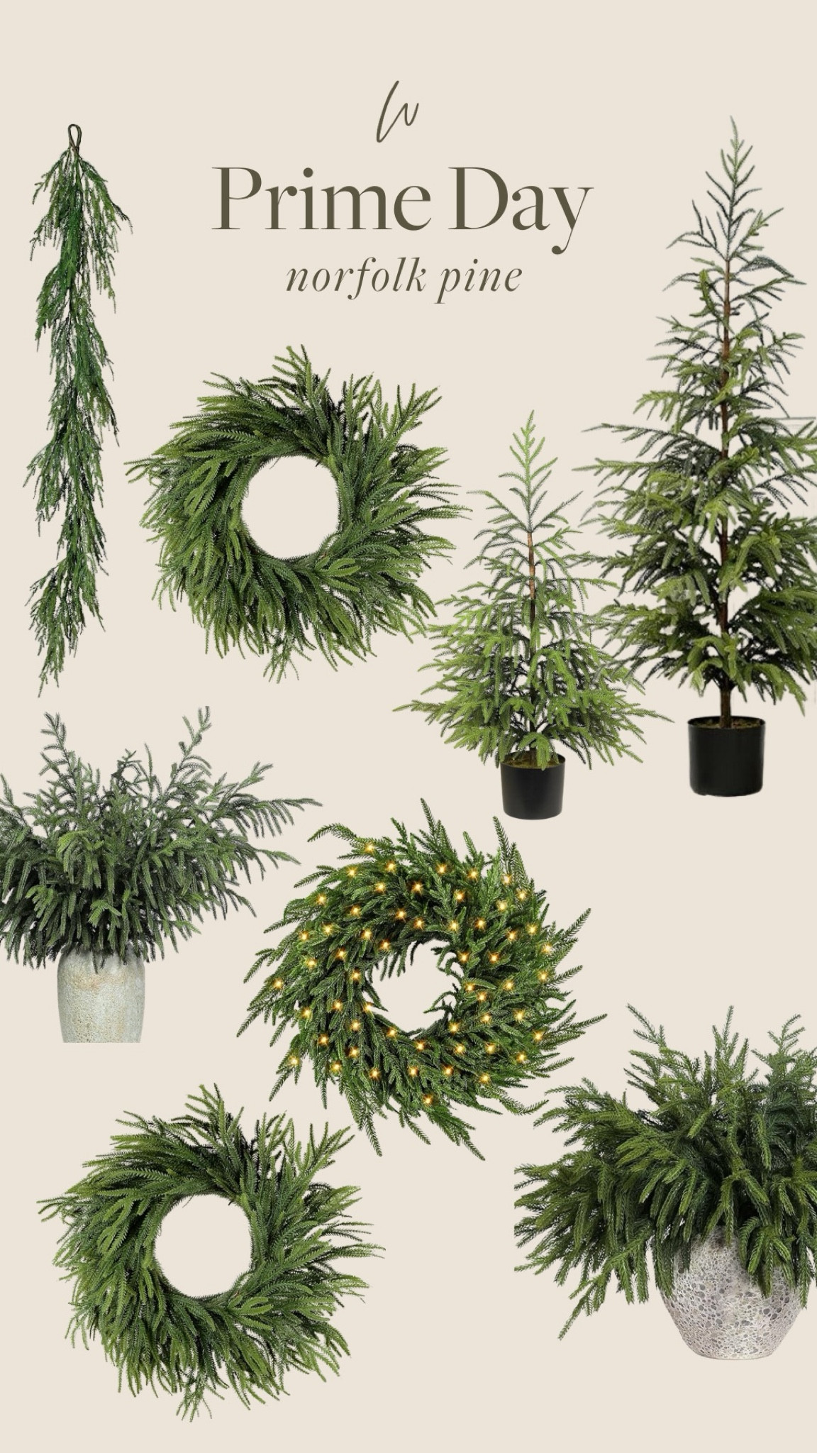 Amazon Prime Day on select Christmas items. Norfolk pine, wreaths, Christmas trees, garland 

#LTKHoliday #LTKxPrimeDay #LTKSaleAlert