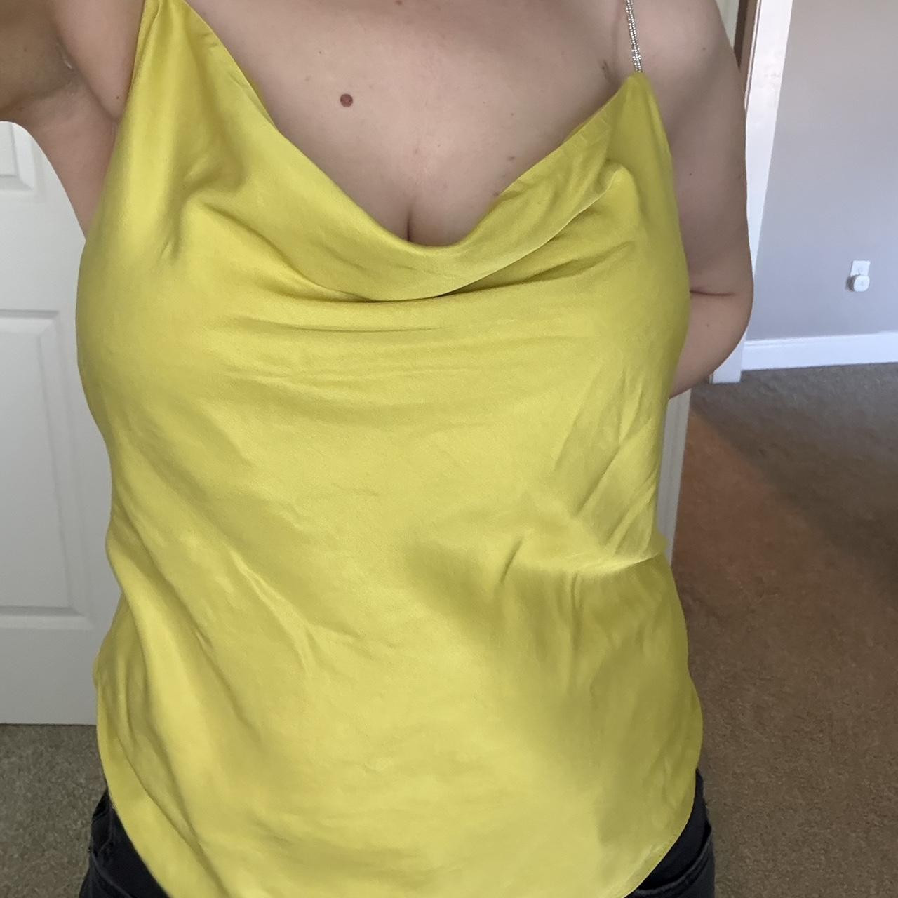 H & M Women's Tank top - Yellow - M | Depop US