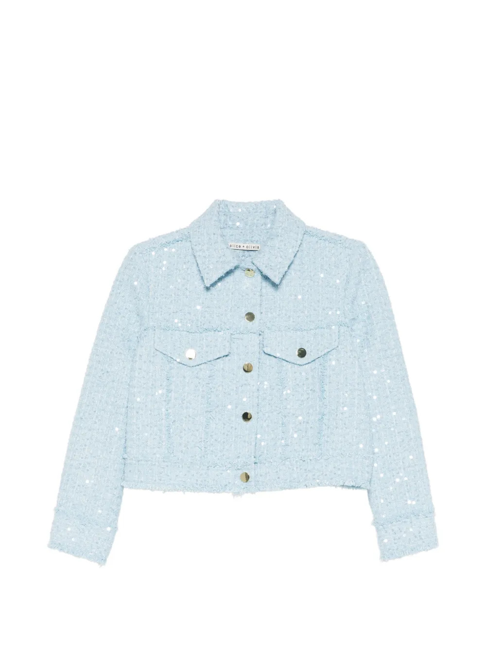 Chloe sequin-detail cropped tweed jacket | Farfetch Global