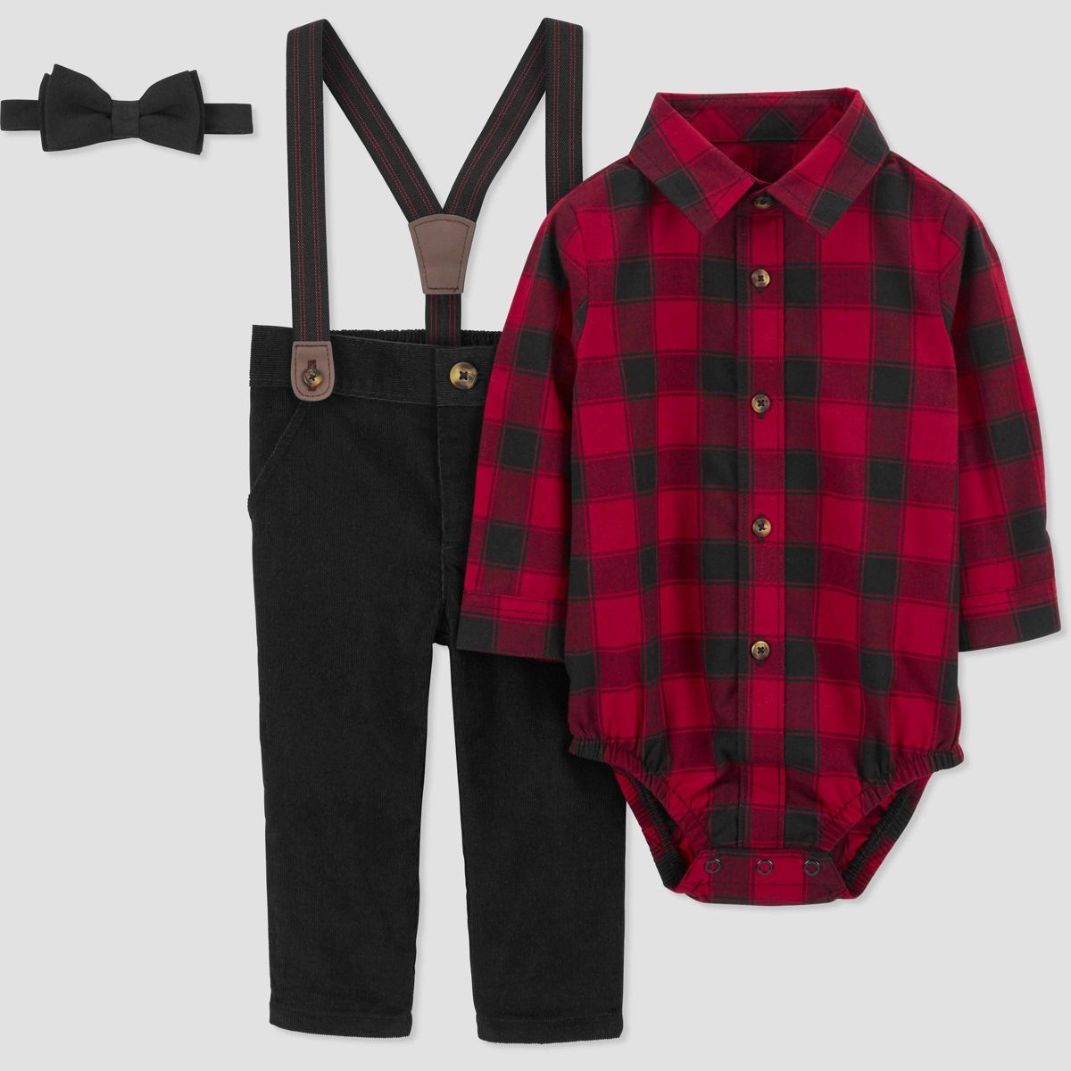 Carter's Just One You®️ Baby Boys' Plaid Top & Bottom Set - Red/Black | Target
