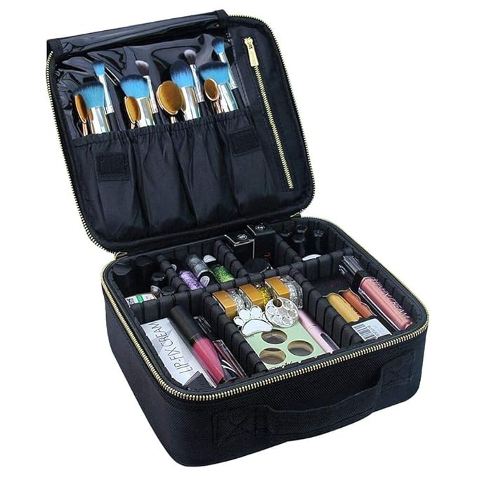 Travel Makeup Case,Chomeiu- Professional Cosmetic Makeup Bag Organizer Makeup Boxes With Compartm... | Amazon (US)