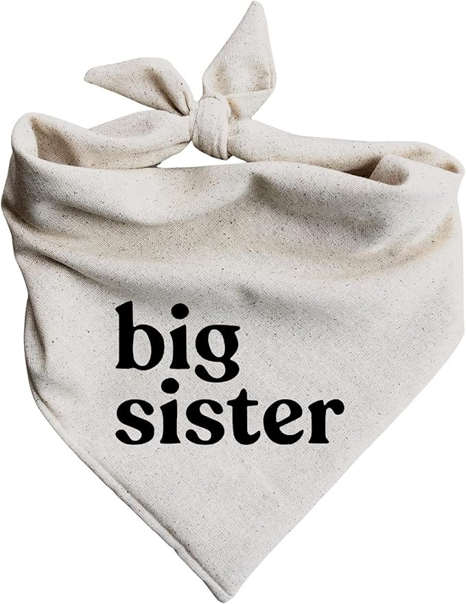 Dog Bandana Pregnancy Announcement Big Sister Baby Reveal Oatmeal Cream Minimal Neutral Color Ann... | Amazon (US)