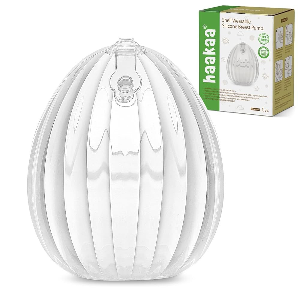 haakaa Shell Breast Pump, Wearable Manual Breast Pump - Hands Free, Passive Silicone Breastmilk C... | Amazon (US)