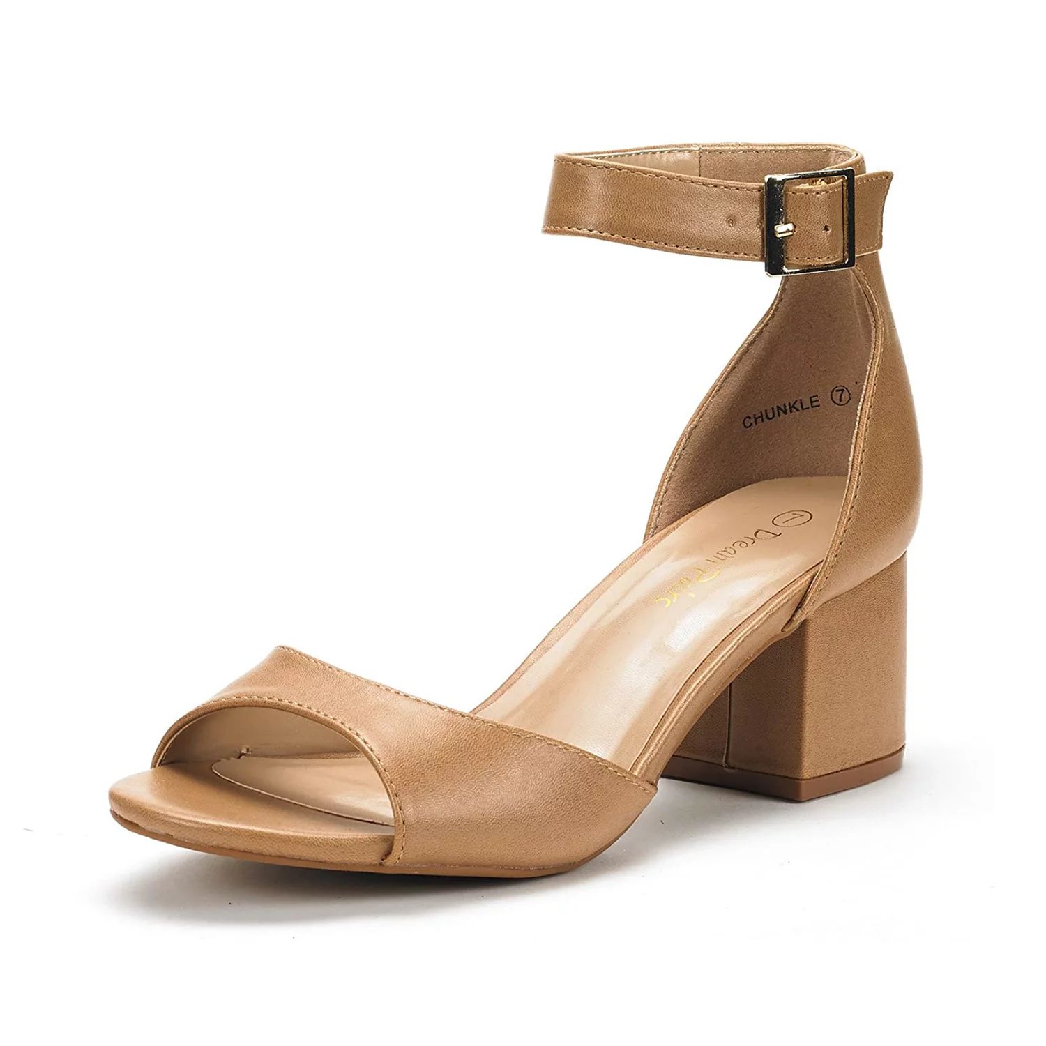 Dream Pairs Women's Fashion Dress Low Heel Sandals Chunkle Nude Size 10 | Walmart (US)