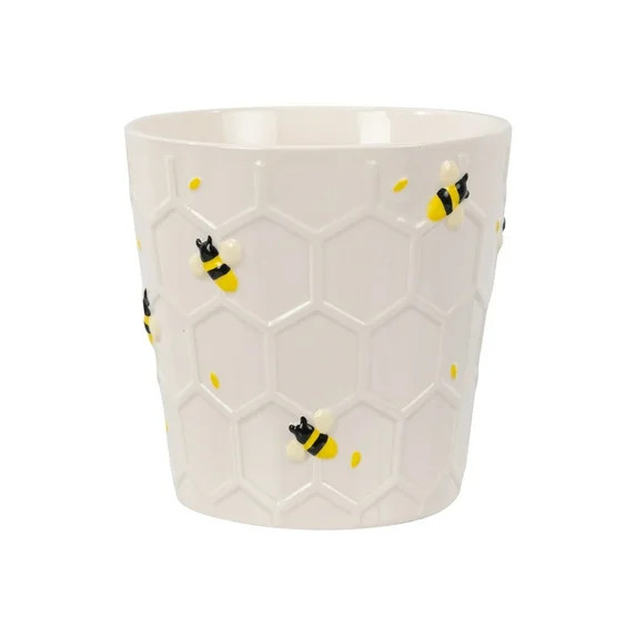 Mainstays 6.25" x 6.25" x 6" Round Cream Ceramic Bee Planter | Walmart (US)