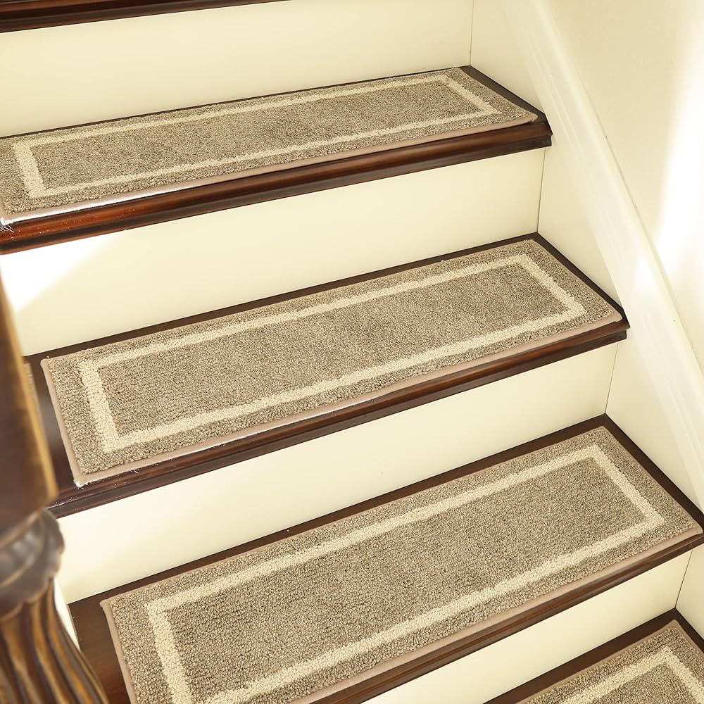 COSY HOMEER Soft Stair Treads Non-Slip Carpet Mat 28inX9in Indoor Stair Runners for Wooden Steps,... | Amazon (US)