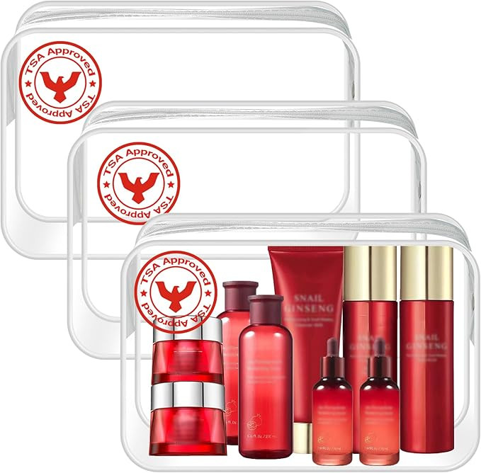 TSA Approved Toiletry Bag - Leak-Proof Clear Toiletry Bag with Waterproof Zipper, Quart Size Trav... | Amazon (US)