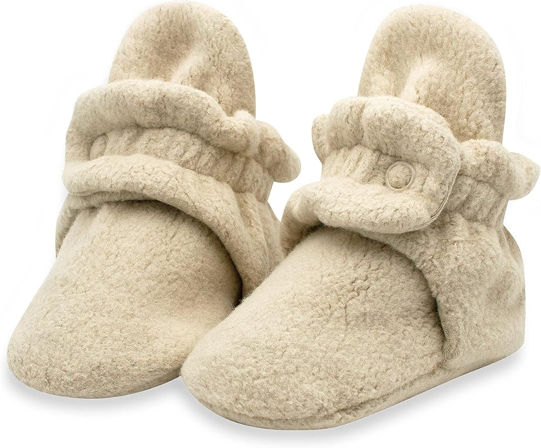 Zutano Unisex Cozie Fleece Booties with Grippers, Baby Pink, 12 Months | Amazon (US)