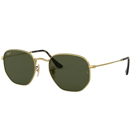 Ray-Ban Polarized Hexagonal RB3548N-001-5851-21 Gold Geometric Sunglasses | Walmart (US)
