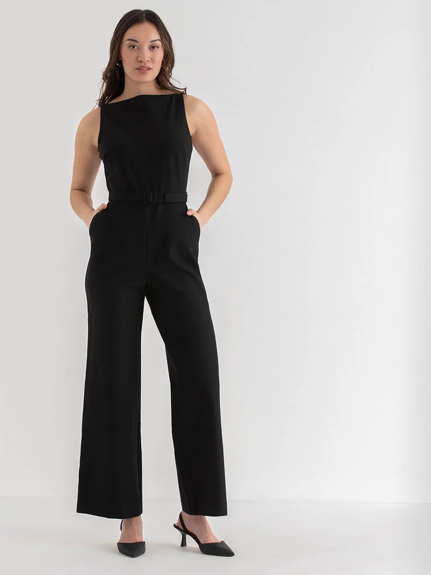 Luna Boatneck Jumpsuit in Luxe Ponte | Rickis | Ricki's