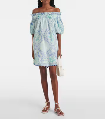 Printed off-shoulder cotton minidress | Mytheresa (US/CA)