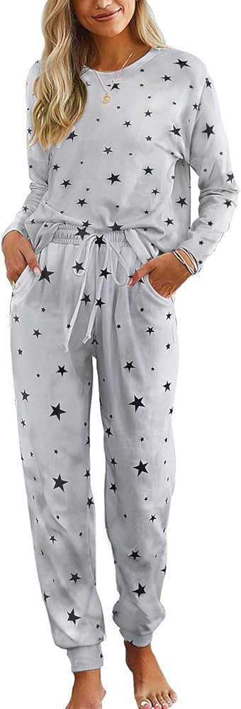 Arolina Women‘s Two Piece Pajamas Set Long Sleeve Top and Pants Sleepwear Loungewear Lounge Sets wit | Amazon (US)