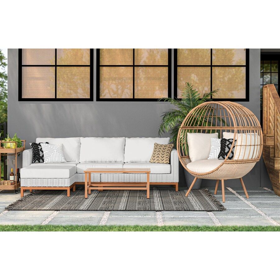 Origin 21 Veda Springs 5-Piece Patio Conversation Set with Egg Chair Off-white at Lowes.com | Lowe's