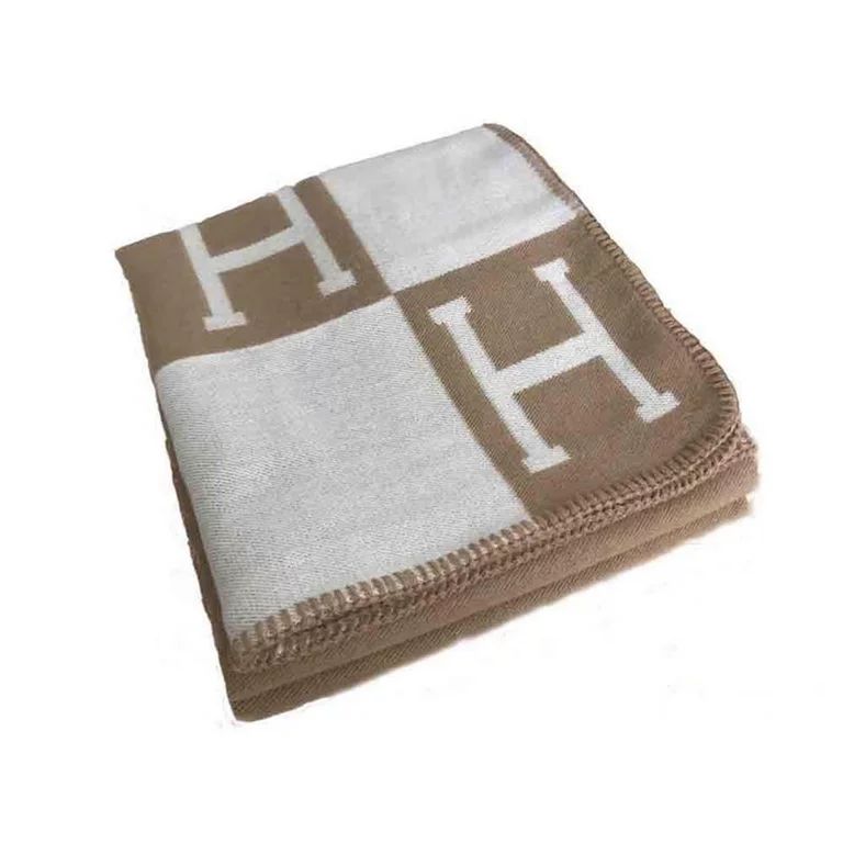 Beige Merino Wool Blanket, Cashmere Plaid Throws 67" x 53" | Walmart (US)