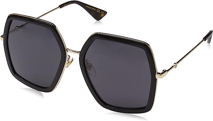 Gucci GG0106S 001 Womens Black/Gold/Havana 56 mm Sunglasses | Amazon (US)