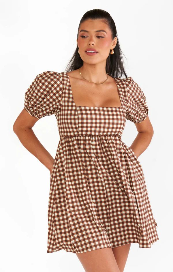 Smitten Babydoll Dress ~ Brown Gingham | Show Me Your Mumu