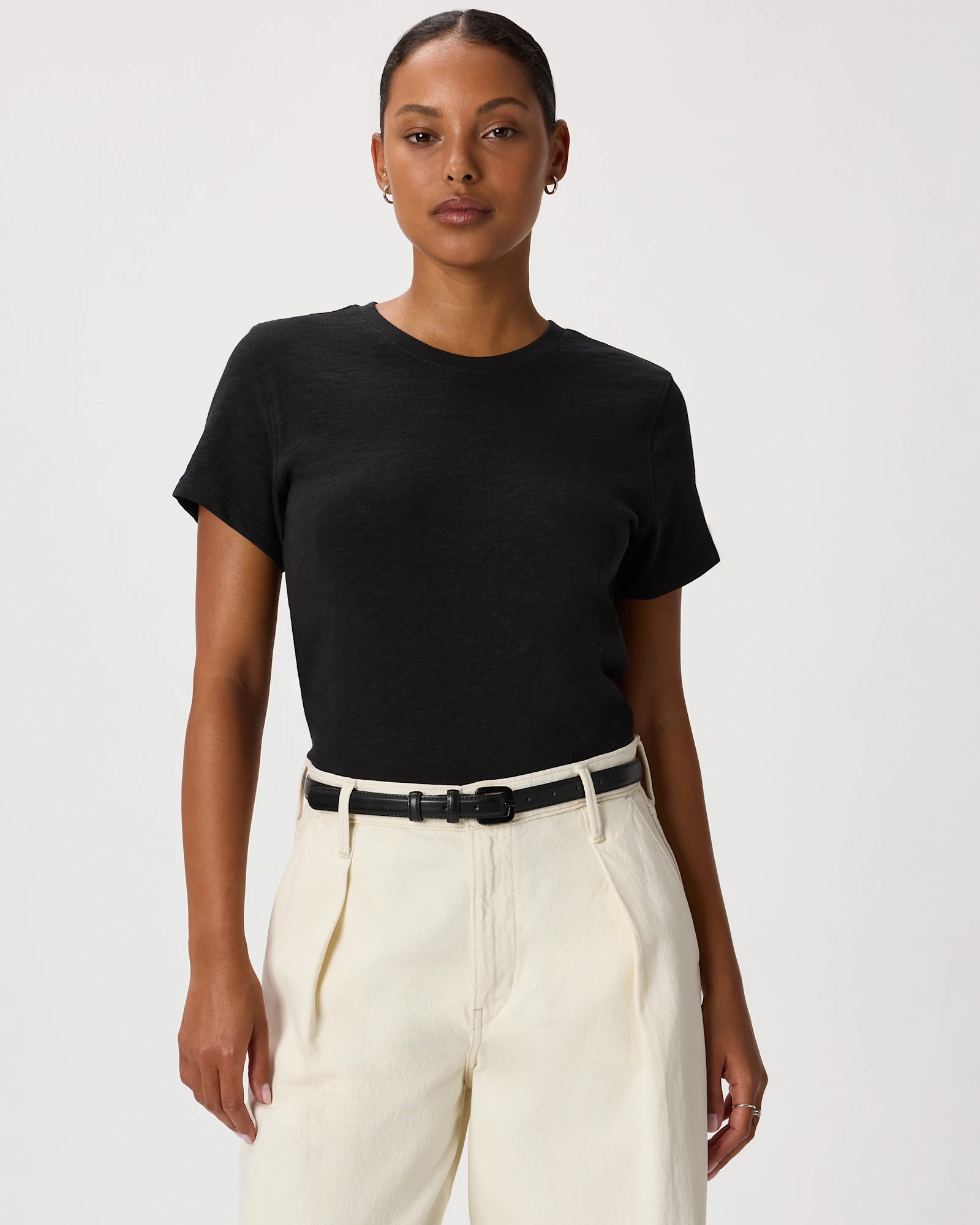 Quince | Women's Slub Crewneck T-Shirt in White, Size Large, Organic Cotton | Quince