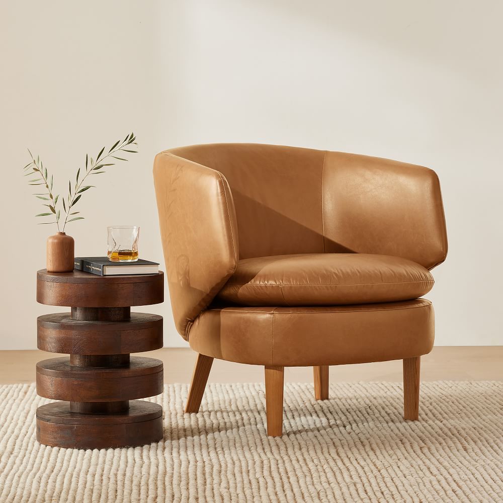 Crescent Leather Lounge Chair | West Elm (US)