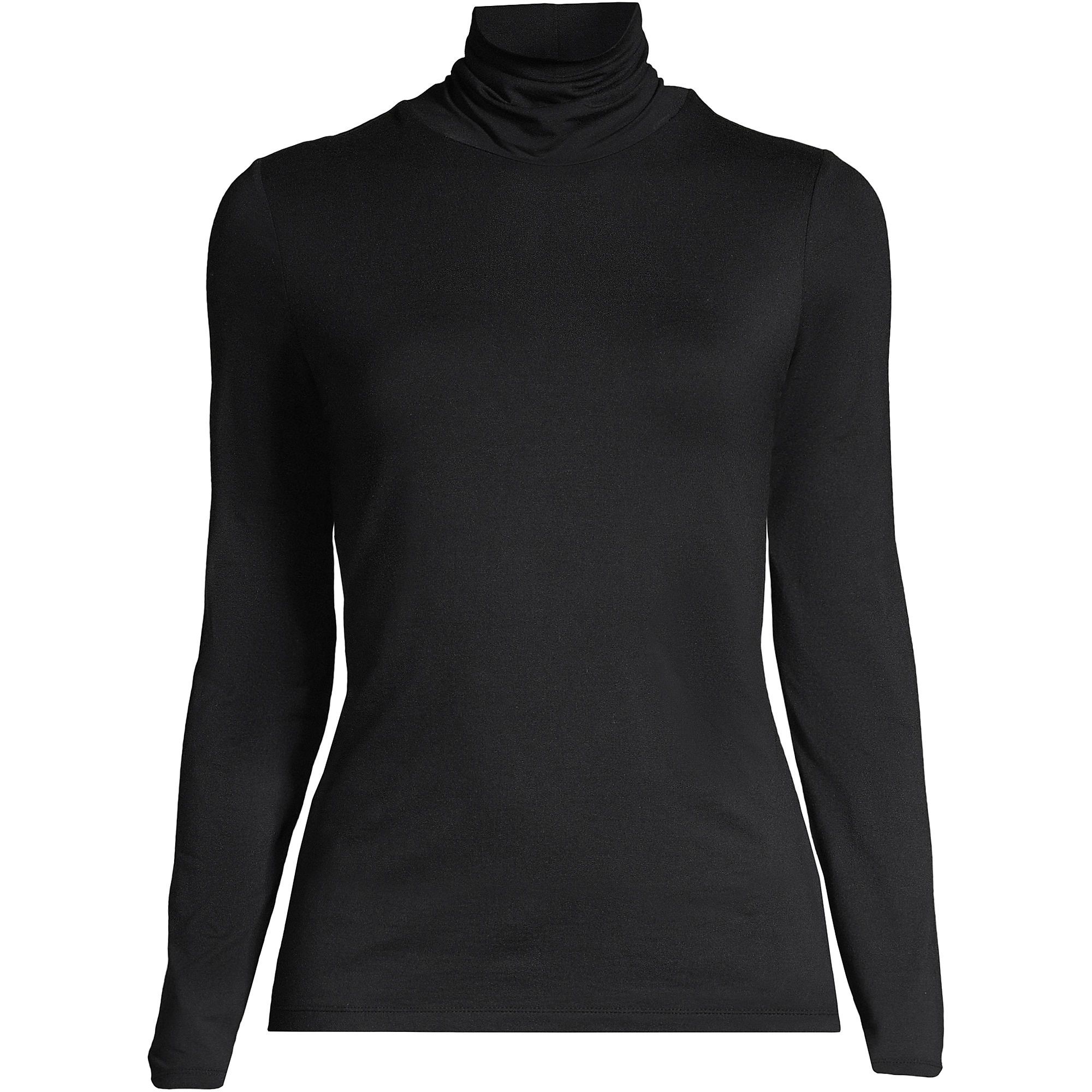 Women's Lightweight Jersey Skimming Long Sleeve Turtleneck | Lands' End (US)