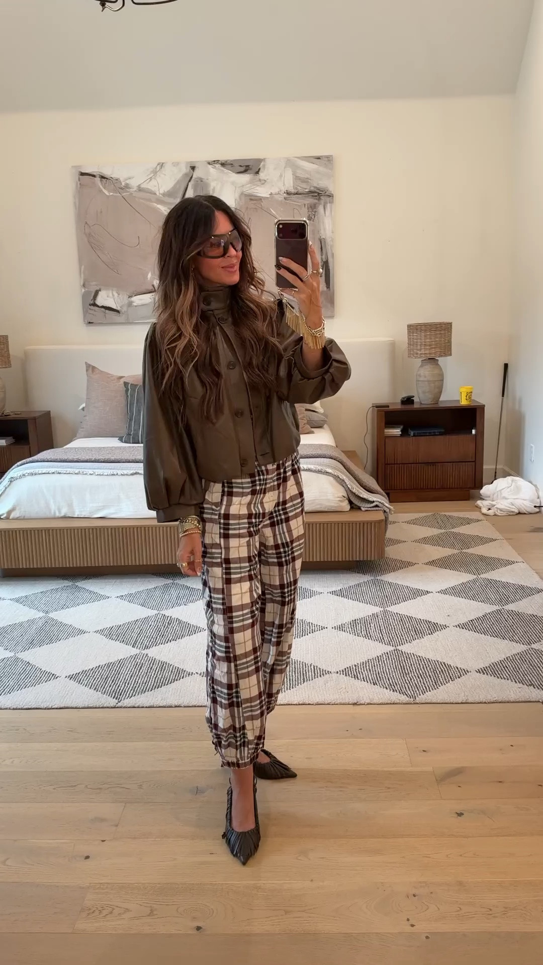 Plaid flannel pajamas 
Pants - size M
Top - size S
Jacket - size S

#LTKootd #LTKSeasonal #LTKgrwm