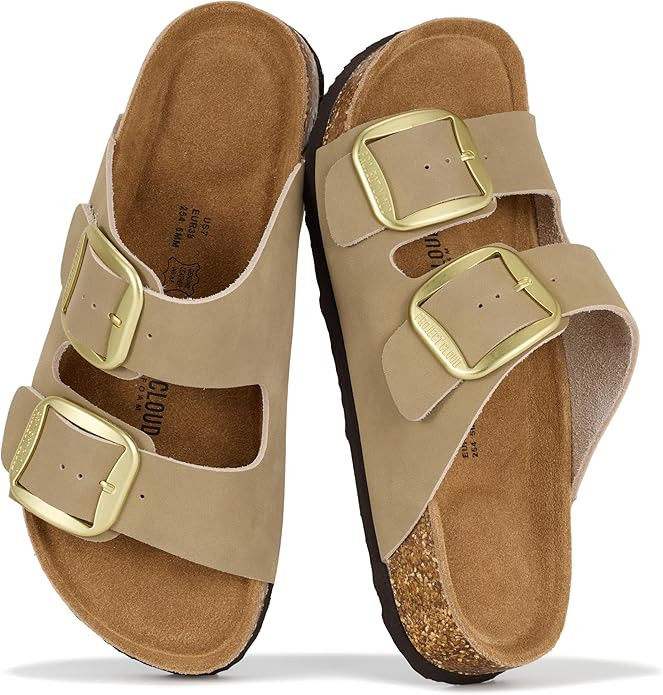 Project Cloud 100% Genuine Leather Flat Sandals for Women 2026 Comfortable Beach Essentials Women... | Amazon (US)