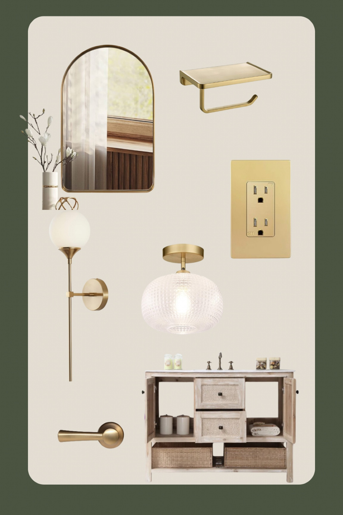 Powder Room Refresh

#toilethandle #goldwallsconces #midcenturymodernbathroom #transitionalbathroom #whiteoakvanity