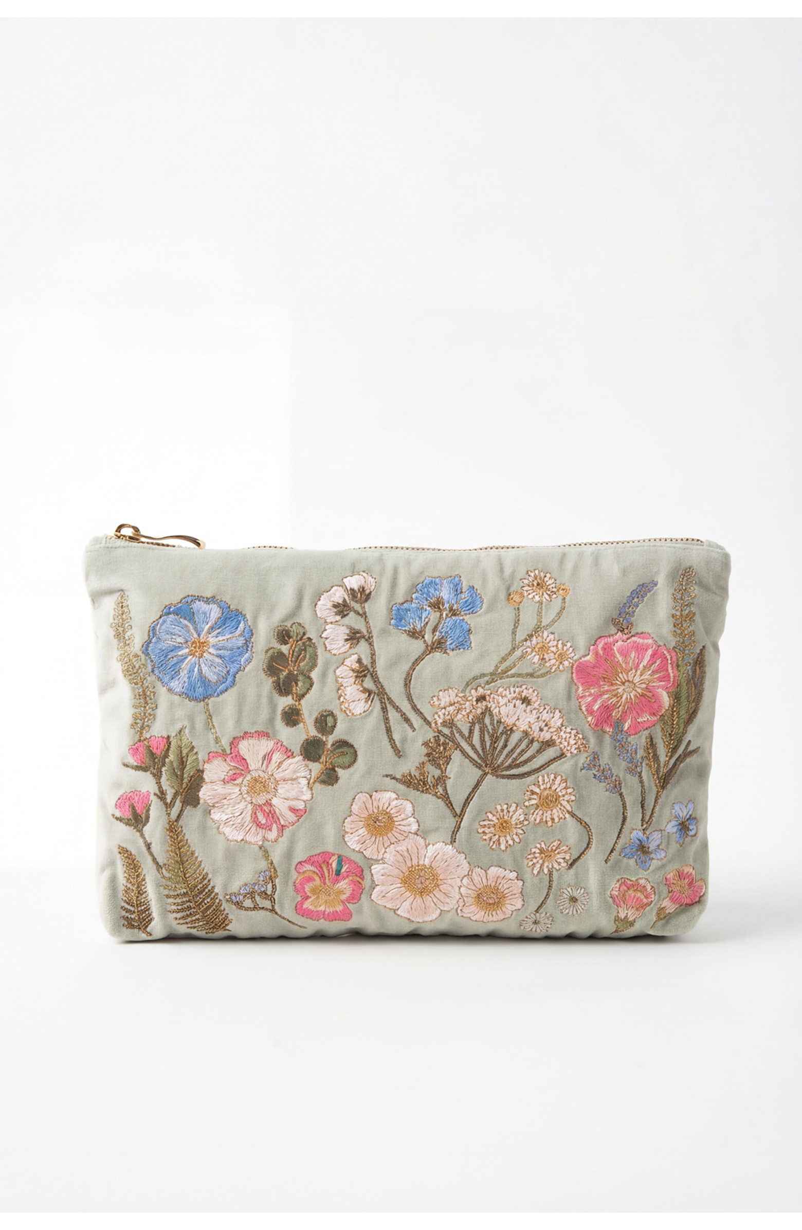 Pressed Flowers Velvet Everyday Pouch | Nordstrom