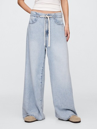 High Rise SuperLight Pull-On Baggy Jeans | Gap Factory