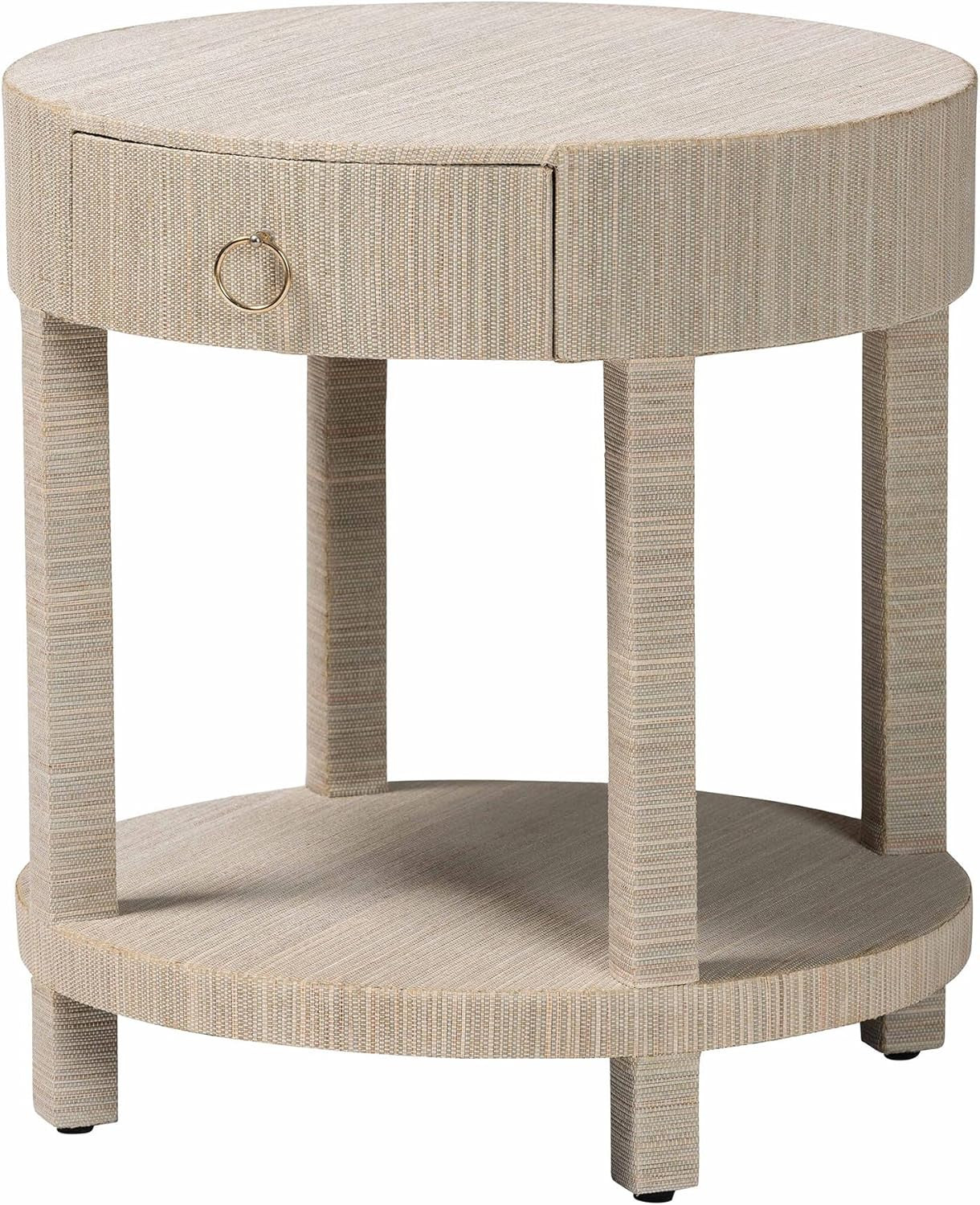bali & pari Sadia Bohemian Woven Natural Grasscloth 1-Drawer Nightstand | Amazon (US)