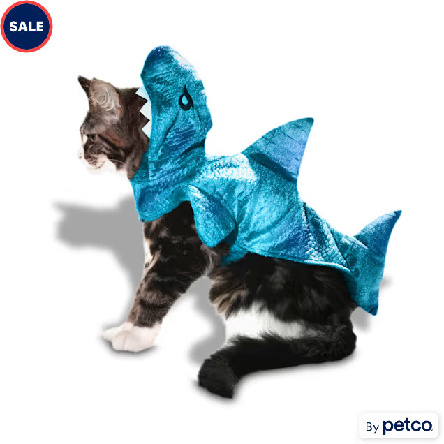 Bootique Shark Hooded Pet Halloween Costume, Large | Petco