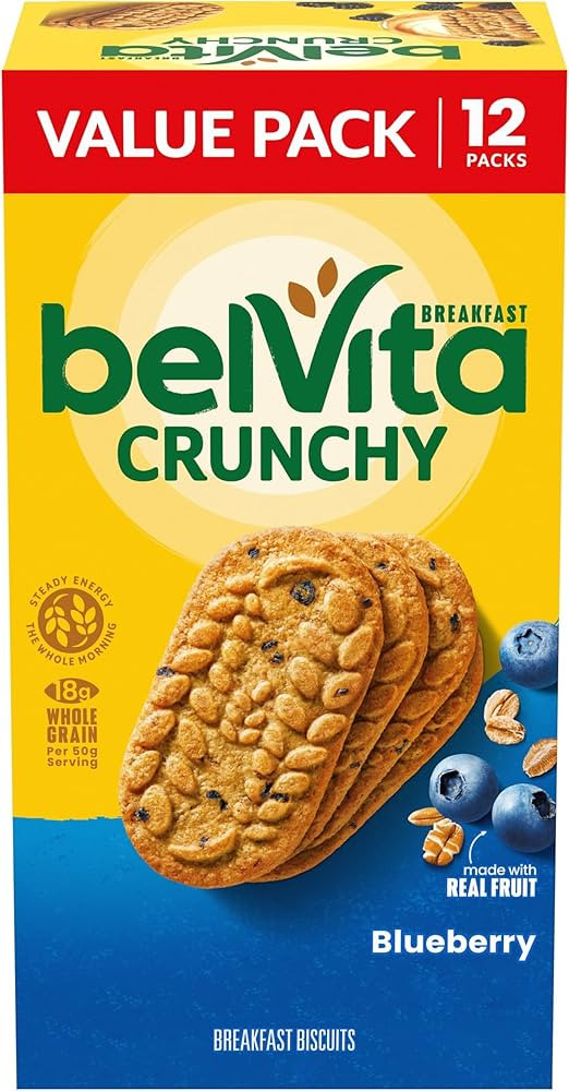 belVita Blueberry Breakfast Biscuits, Value Pack, 12 Packs (4 Biscuits Per Pack) | Amazon (US)