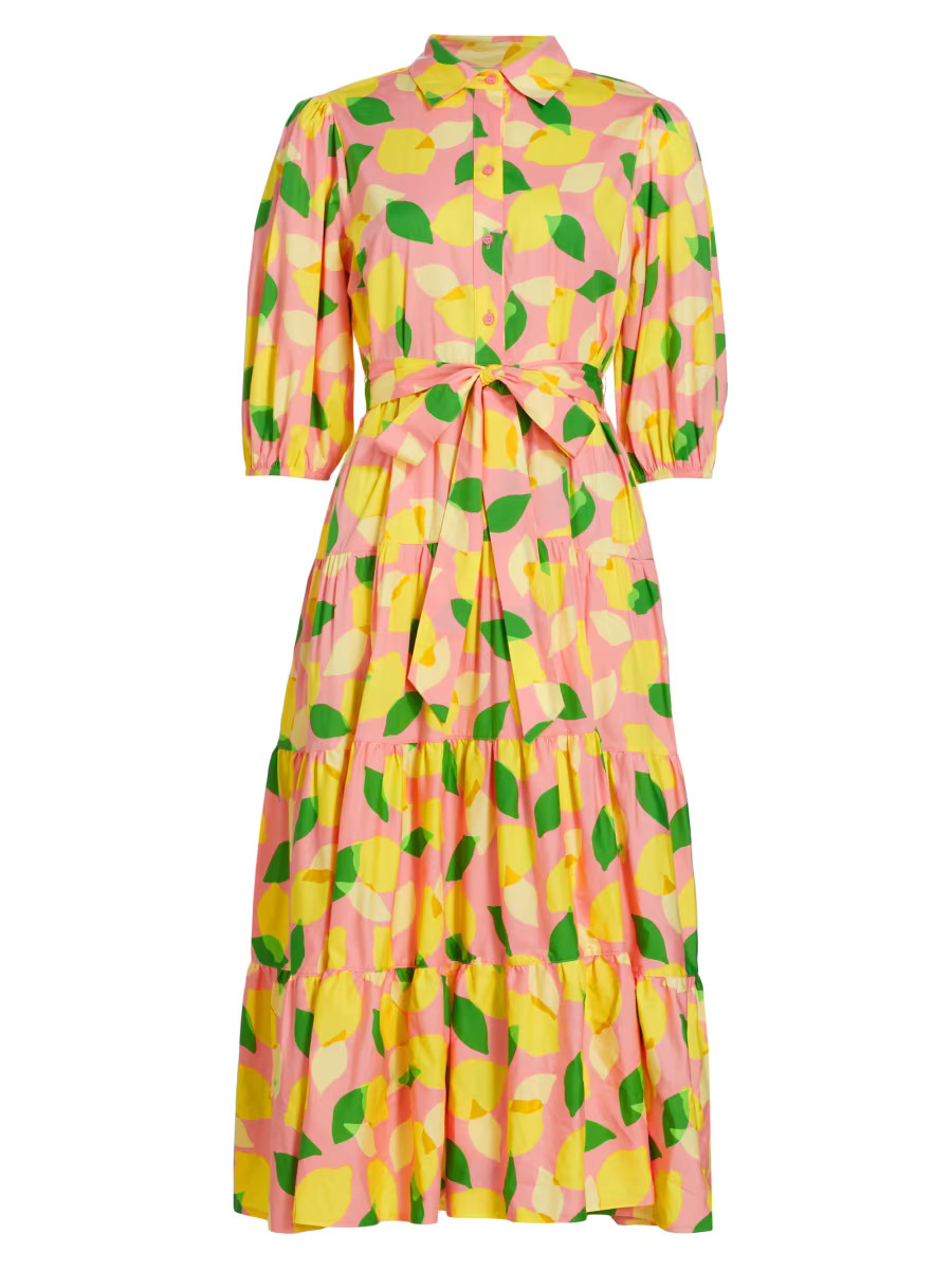 Belted Lemon-Print Shirtdress | Saks Fifth Avenue