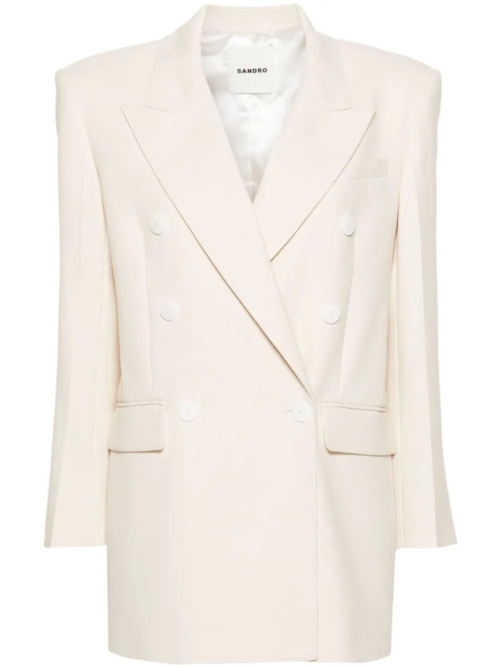 SANDRO Einreihiger Blazer Aus Twill-Gewebe - Farfetch | Farfetch Global