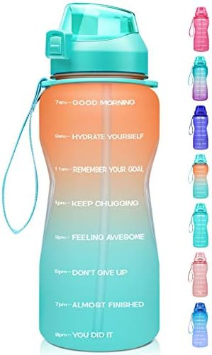 Fidus Large Half Gallon/64oz Motivational Water Bottle with Time Marker & Straw,Leakproof Tritan ... | Amazon (US)