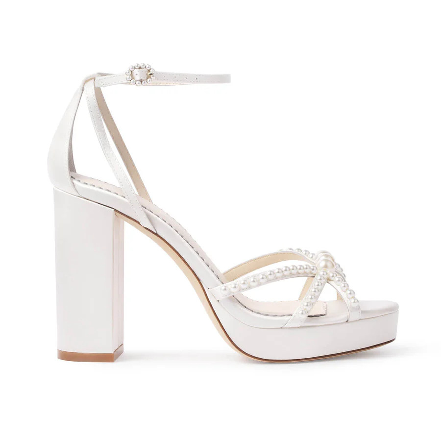 Platform Pearl Open Toe Block Heel | Bella Belle Shoes