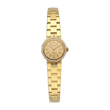 Baume & Mercier 18k Yellow Gold & Diamond Bezel Ladies Watch | Walmart (US)
